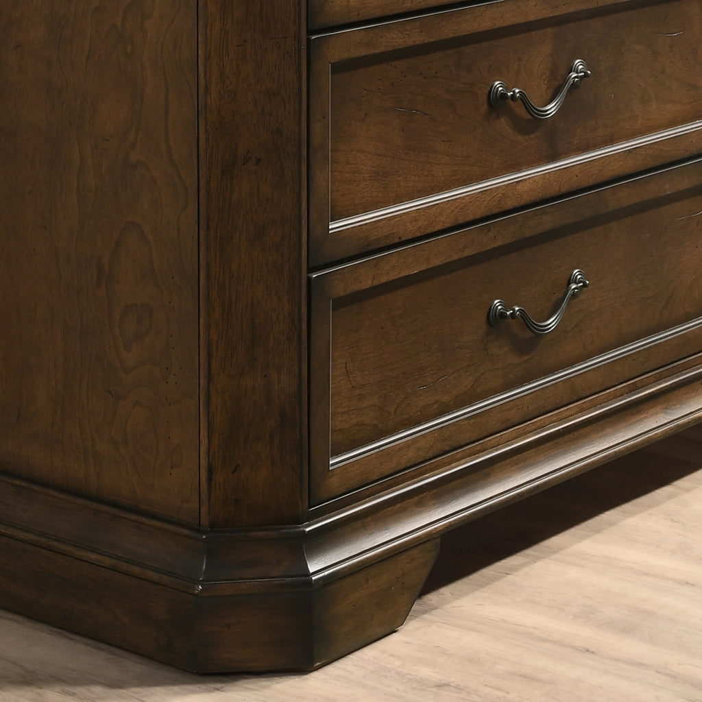 Queen Wood Panel Bed with Dresser, Mirror, Nightstand Y802381