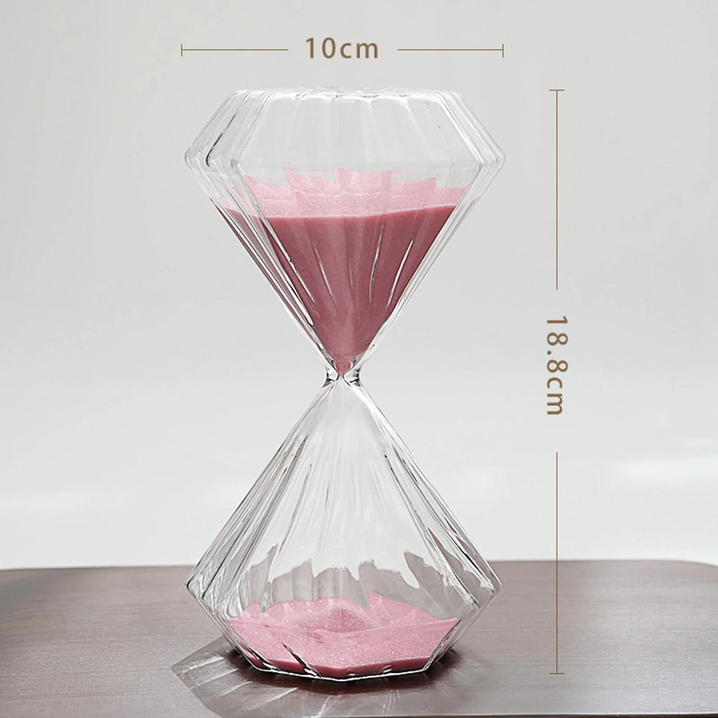 Hourglass Timer 30 Minutes Diamond Shaped Desktop Ornament L1815