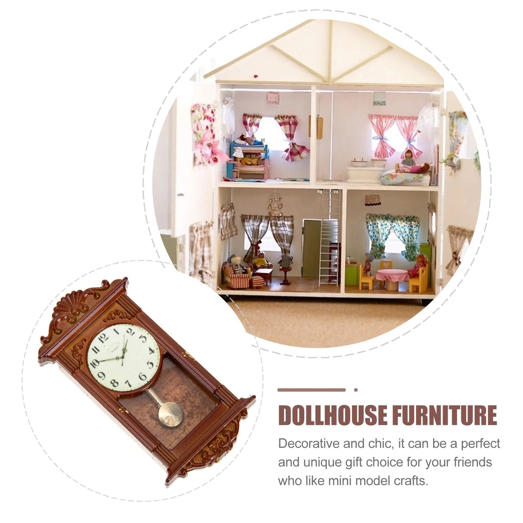 Metal Dollhouse Hanging Clock Toy Doll Furniture M6826