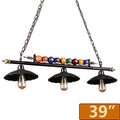 Pool Table Lighting Fixtures Ceiling Lamp Black Metal Billiard Pendant Lamp with 3 Metal Shades A8992