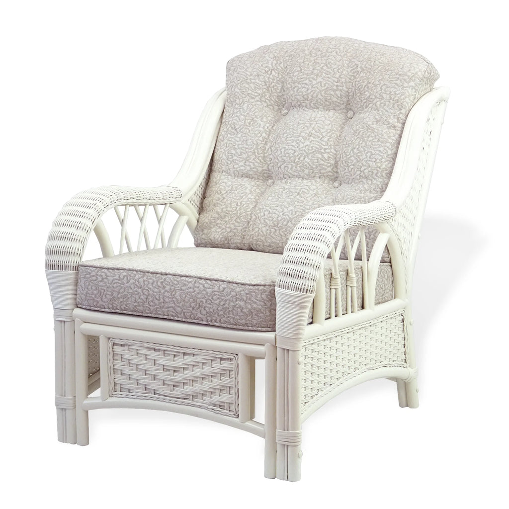 White Armchair with Ottoman J820423