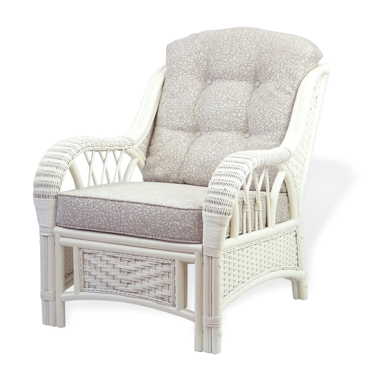White Armchair with Ottoman J820423