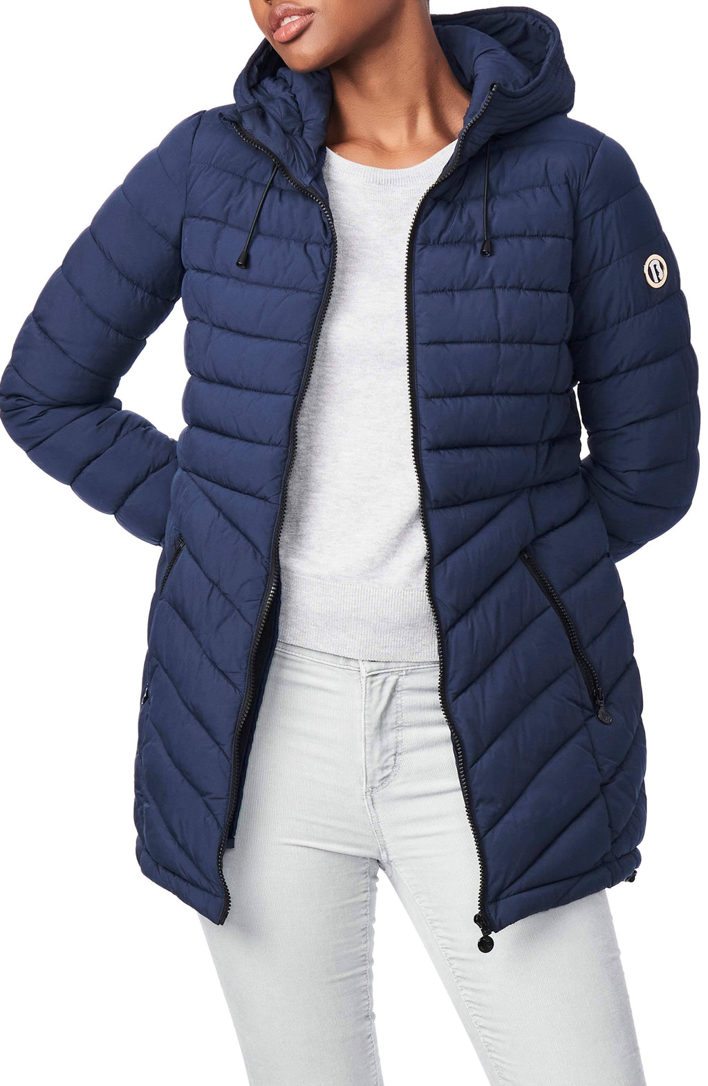Black Quilted Micro Touch Coat Y316
