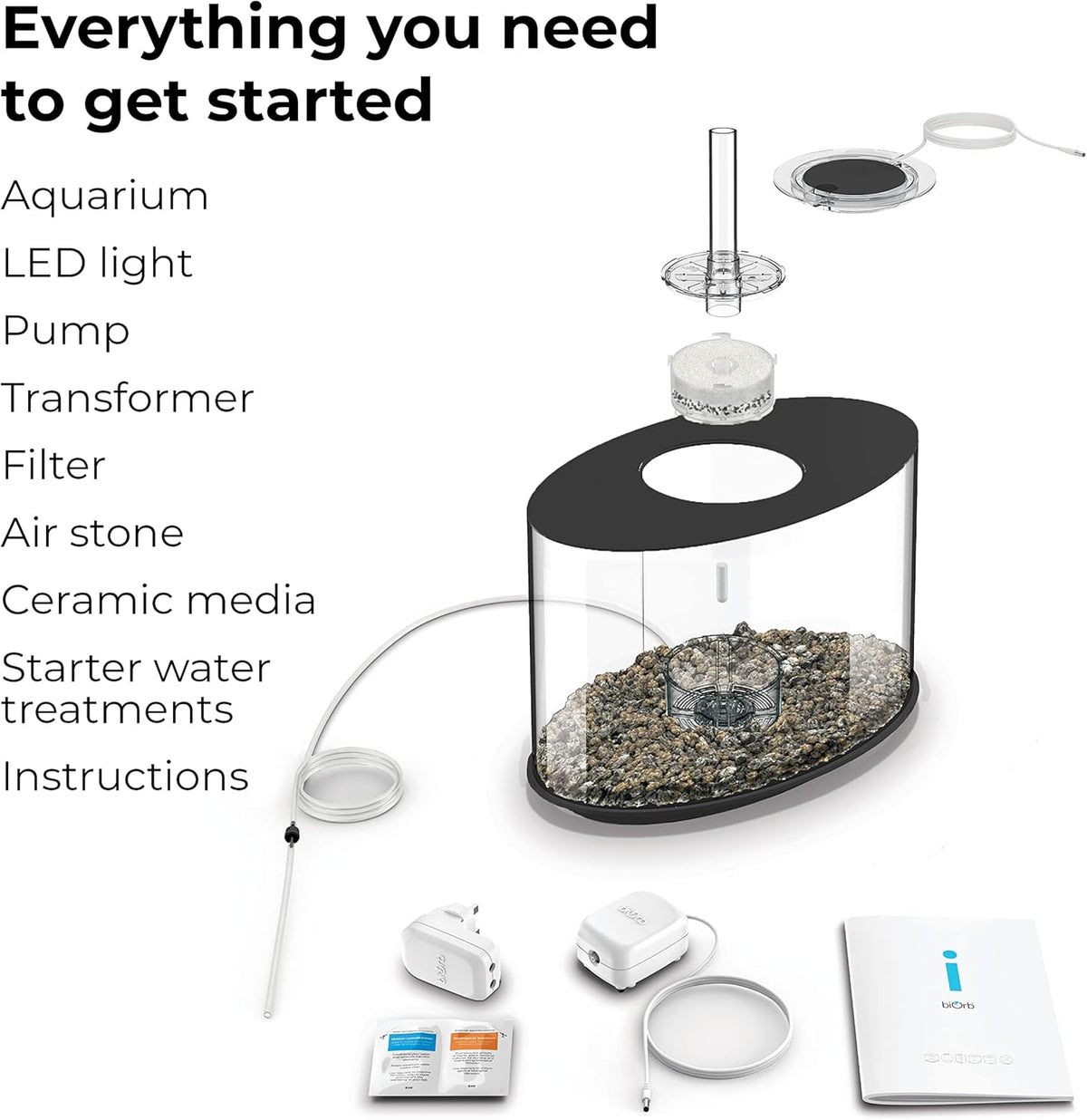 4-gallon Acrylic Aquarium with White LED Lights I15649