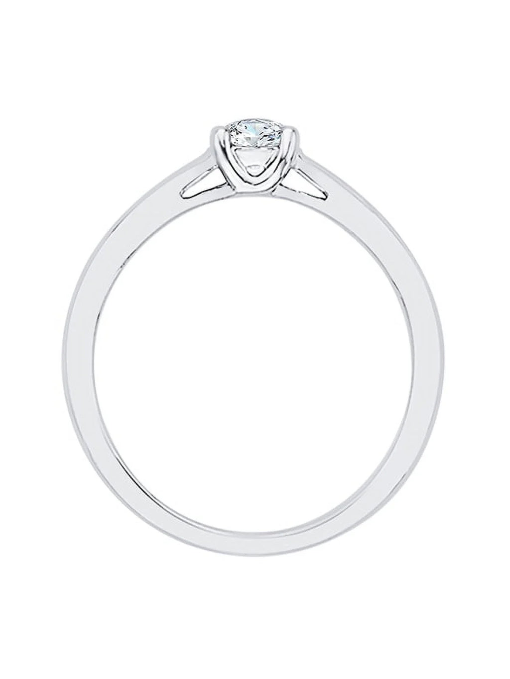 Sterling Silver Diamond Solitaire Engagement Ring U2718