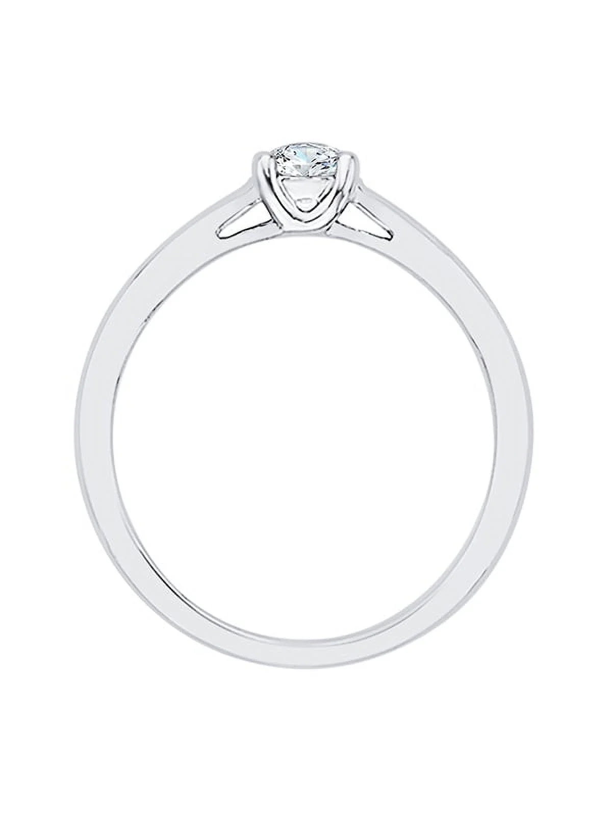 Sterling Silver Diamond Solitaire Engagement Ring U2718