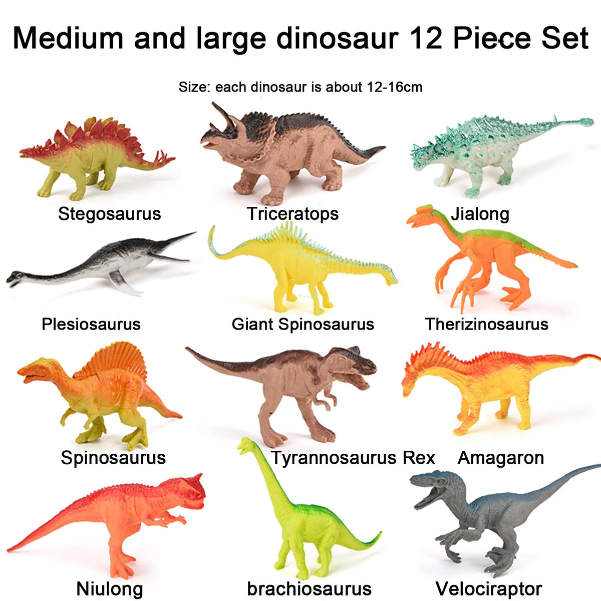 12Pcs Large Dinosaur Action Figures Toys U11076