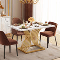 46.9" Gold Rectangular Dining Table P585