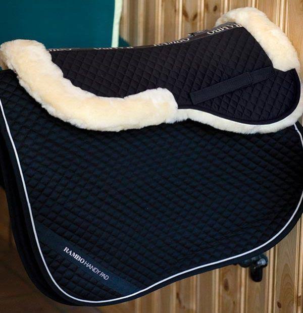 Black Sheepskin Half Pad Horse B865