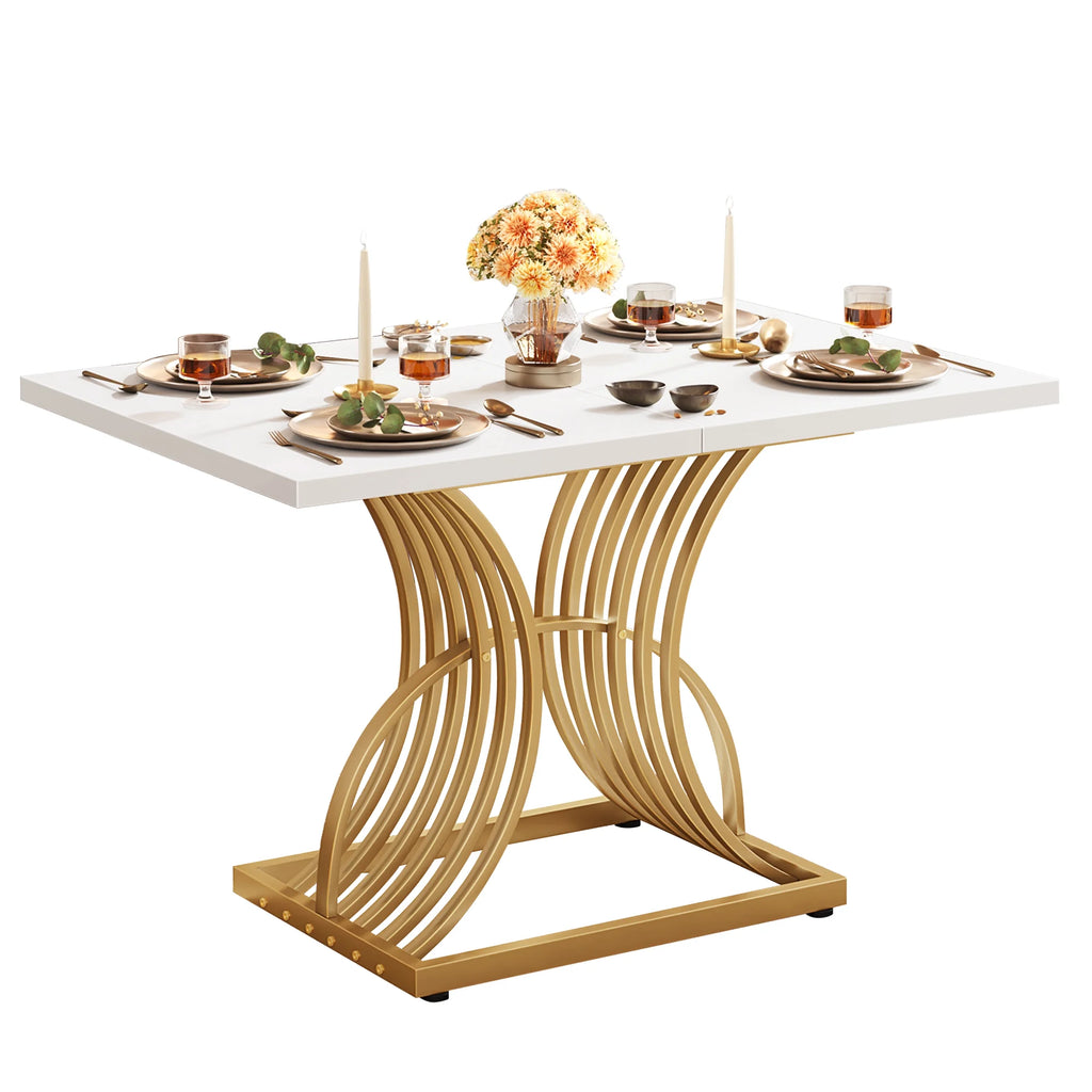 46.9" Gold Rectangular Dining Table P585