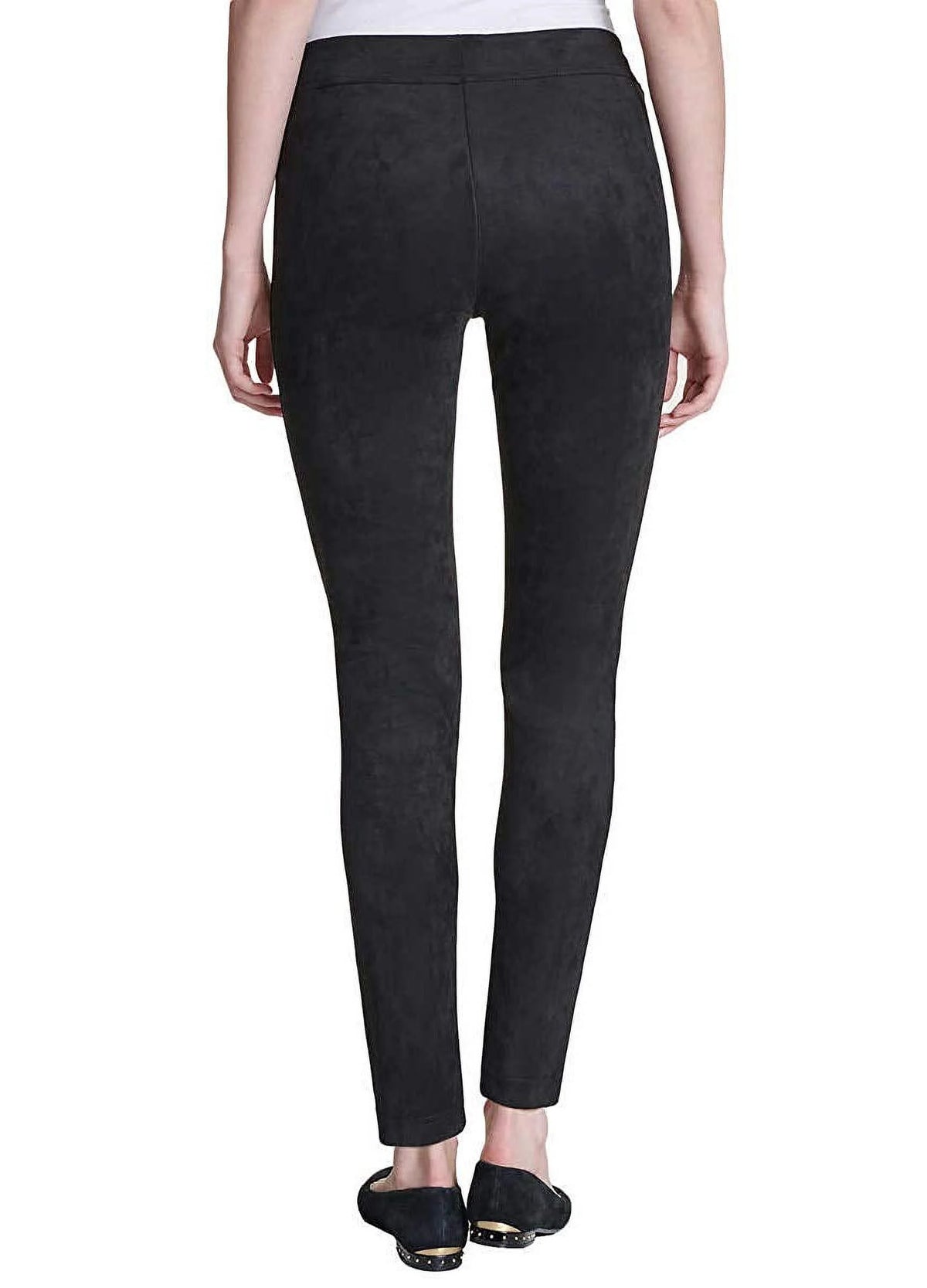 Black Mid Rise Slim Fit Pull On Pants Y34641