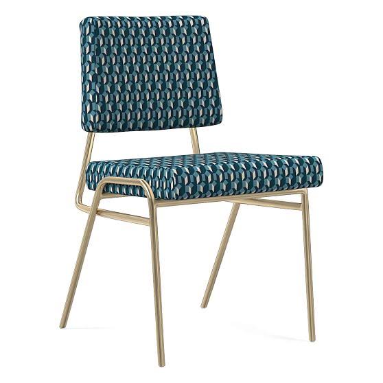 Blue Teal Wire Frame Dining Chair A3677