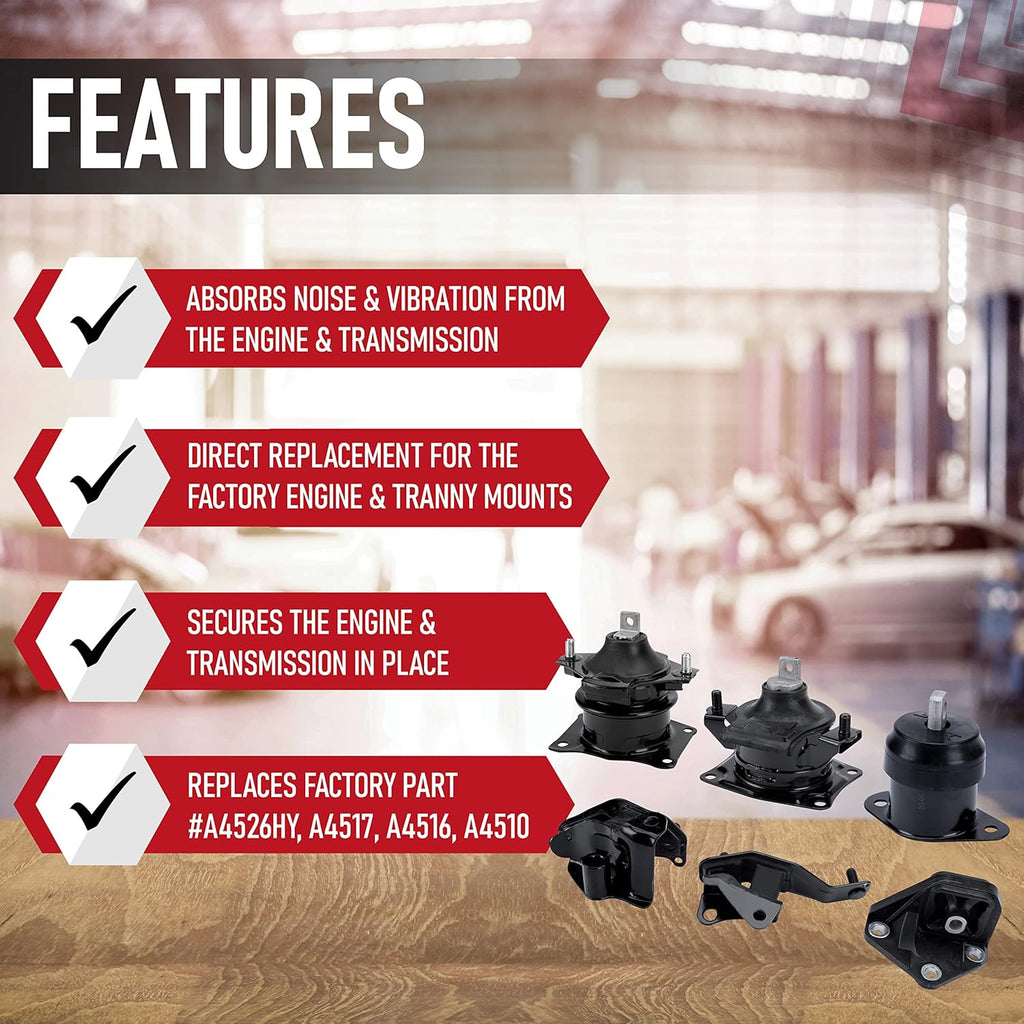 Engine Motor and Transmission Mount Set of 6 H899