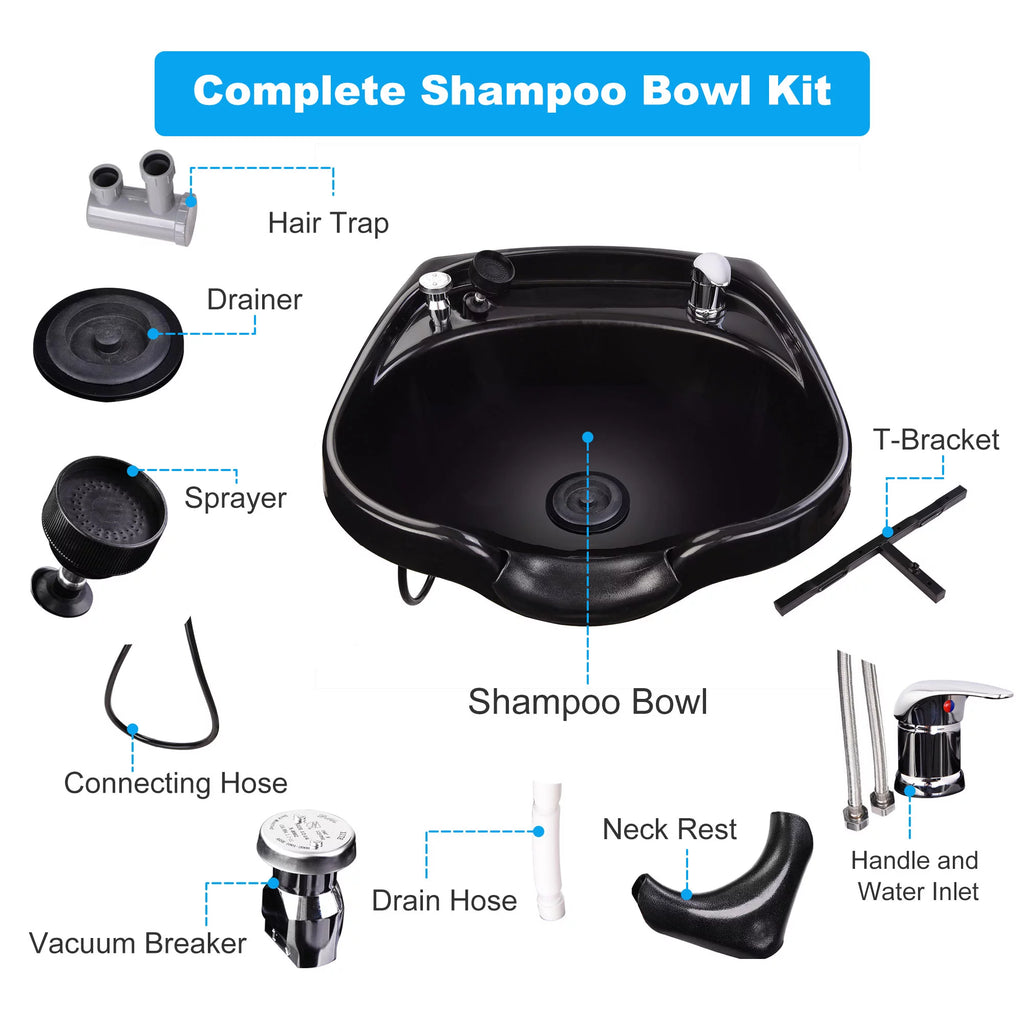 Shampoo Bowl with Vacuum Breaker and Neck Rest M4080