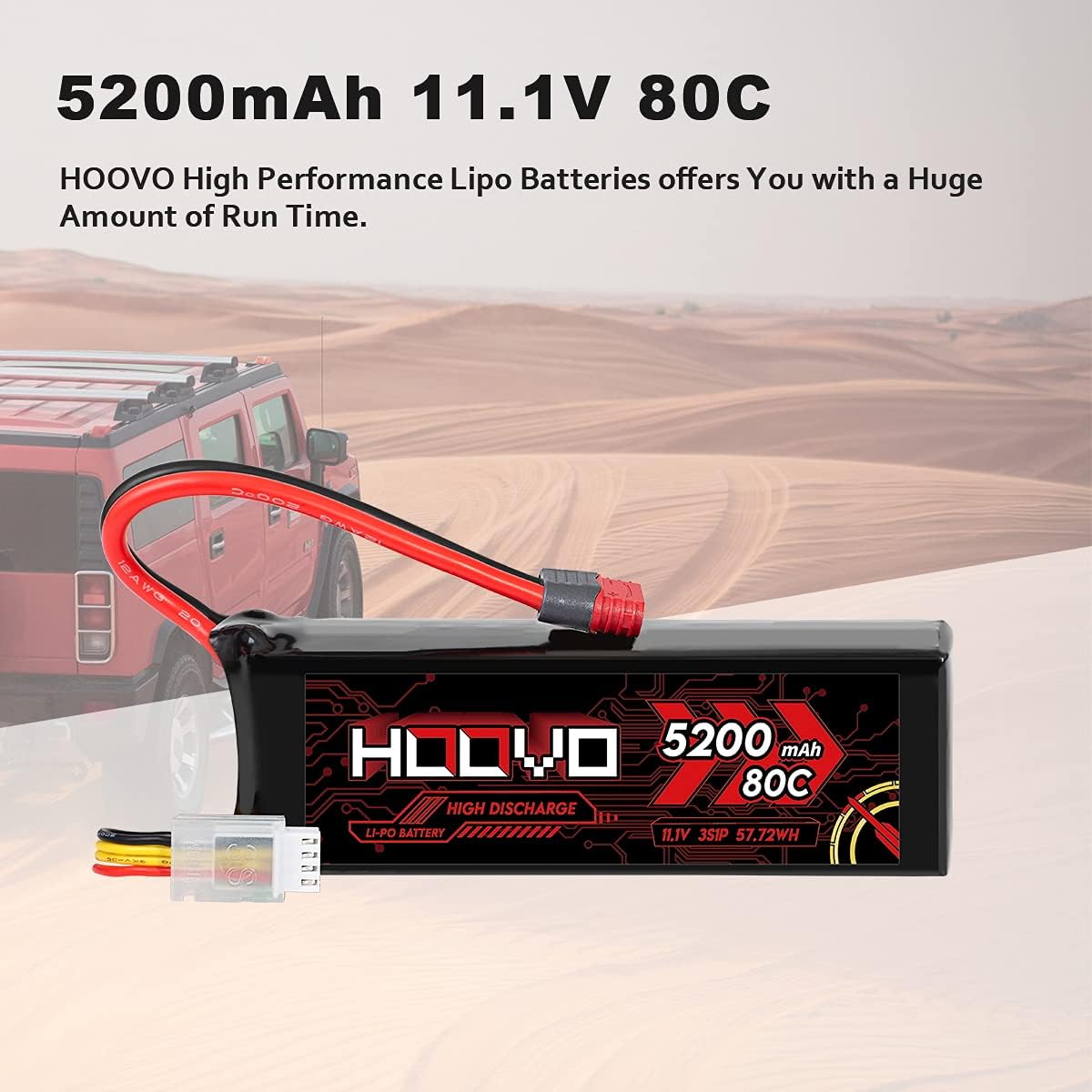3S 11.1V 80C 5200mAh LiPo Battery with Deans T Plug 2 Packs E1866