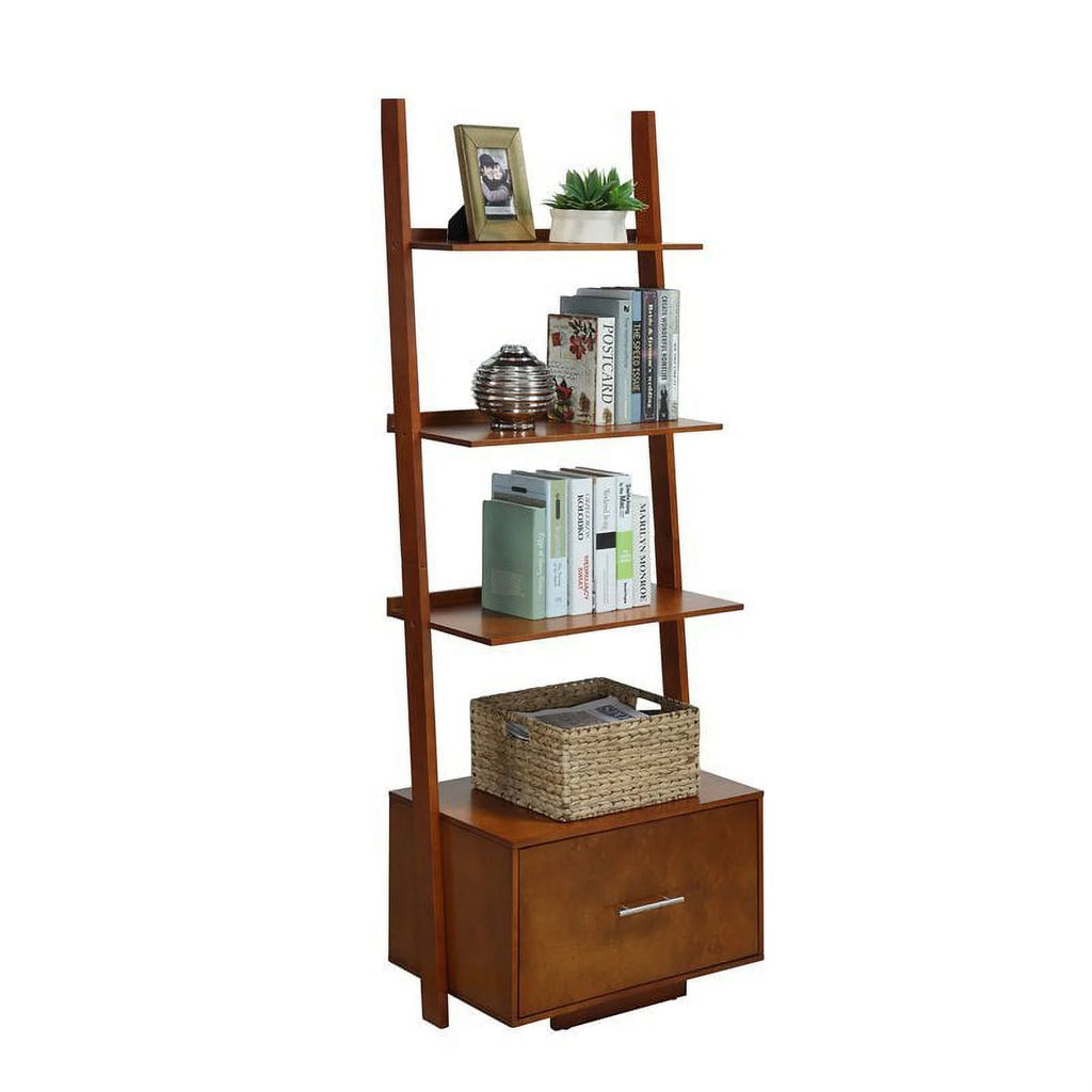 Ladder Bookcase with File Drawer Q5884