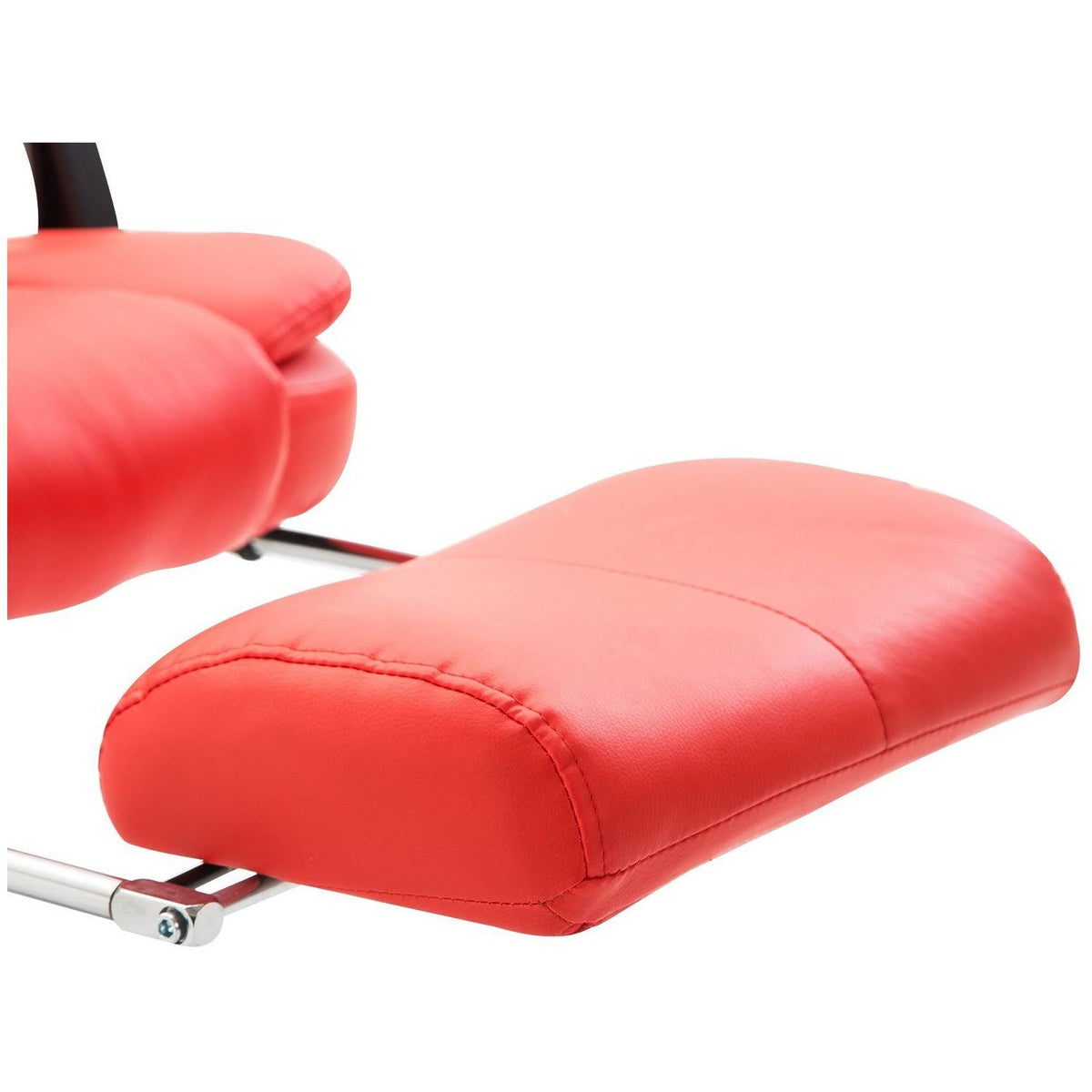 High Back Reclining PU Leather Office Chair with Footrest (Red) F5473