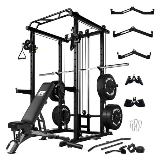 Multi-Function Squat Rack Power Cage with Cable Crossover System G211855