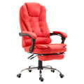 High Back Reclining PU Leather Office Chair with Footrest (Red) F5473