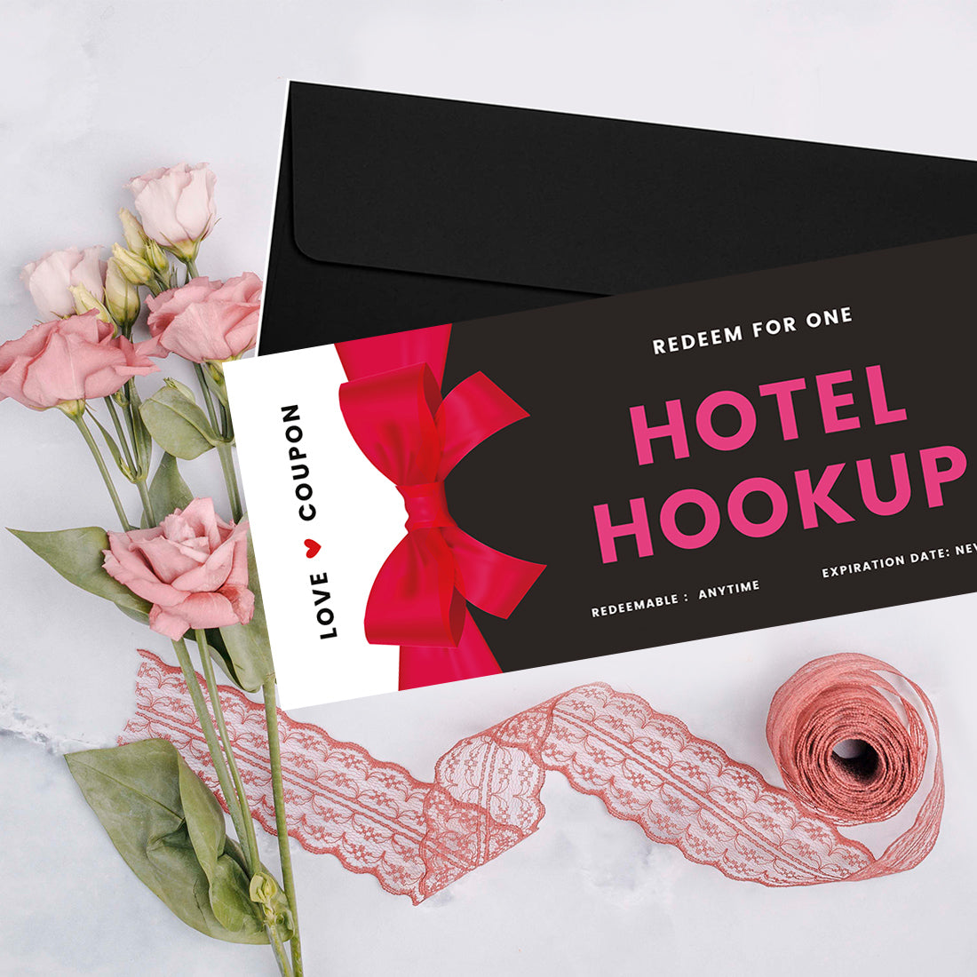 16-Pk Red Bow Love Coupons for Couples I672