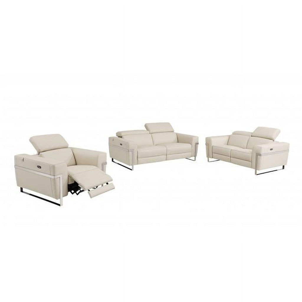 Beige Italian Leather Six Person Seating Set I991