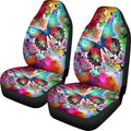 Non Slip Neoprene Front Seat Covers Set of 2 Black White Universal Size V88077