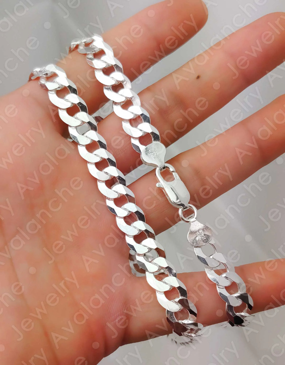 .925 Sterling Silver Flat Curb Chain Necklace 22 inches D512