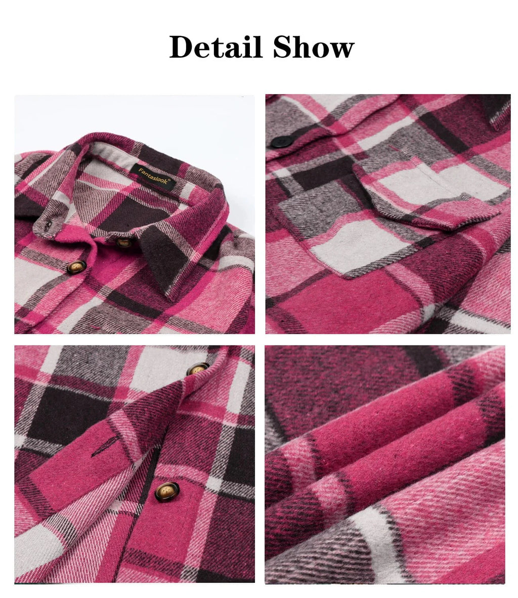 Flannel Button Up Plaid Shirt V522810