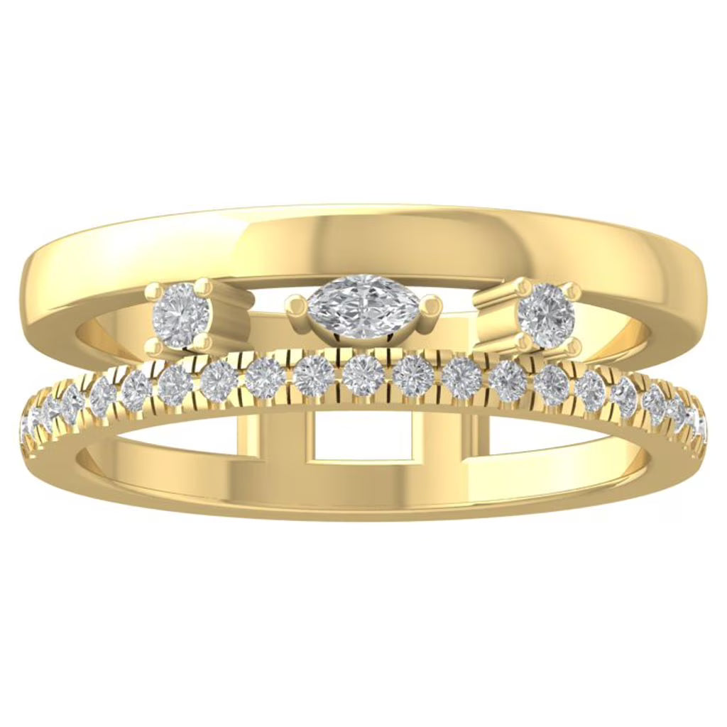 10K Yellow Gold Lab Grown Diamond Wedding Band Ring Size 7 B81451