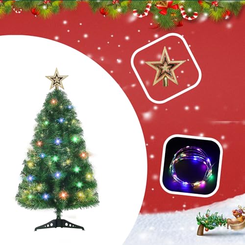 24" Tabletop Artificial Christmas Tree with Ornaments & LED String Lights G4165