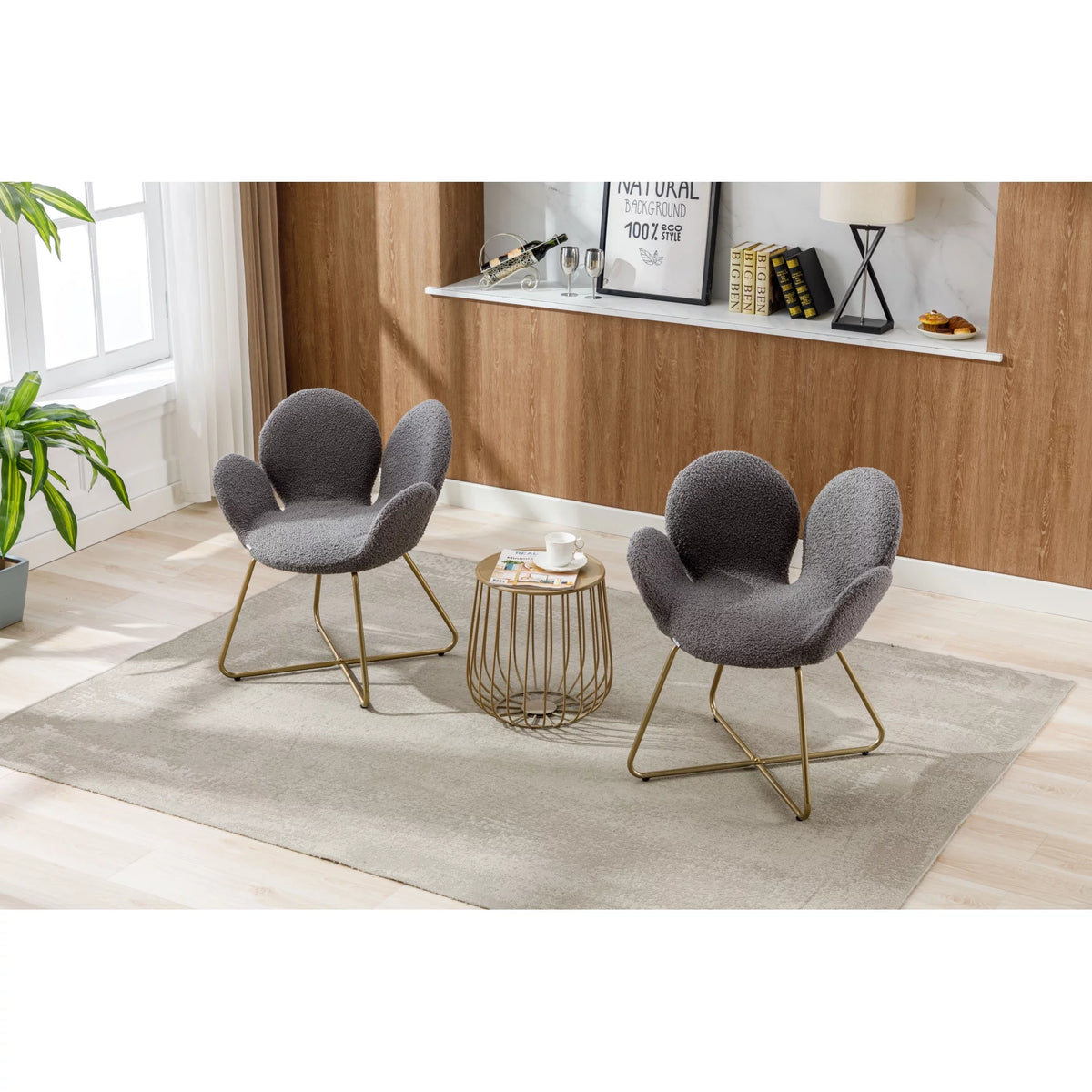 Velvet Accent Chair with Metal Legs, 2PC/SET A8796