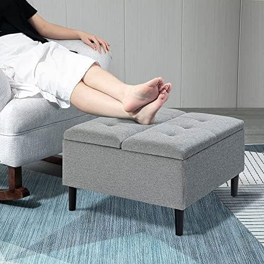 30" Square Upholstered Ottoman with Lift Top F36707