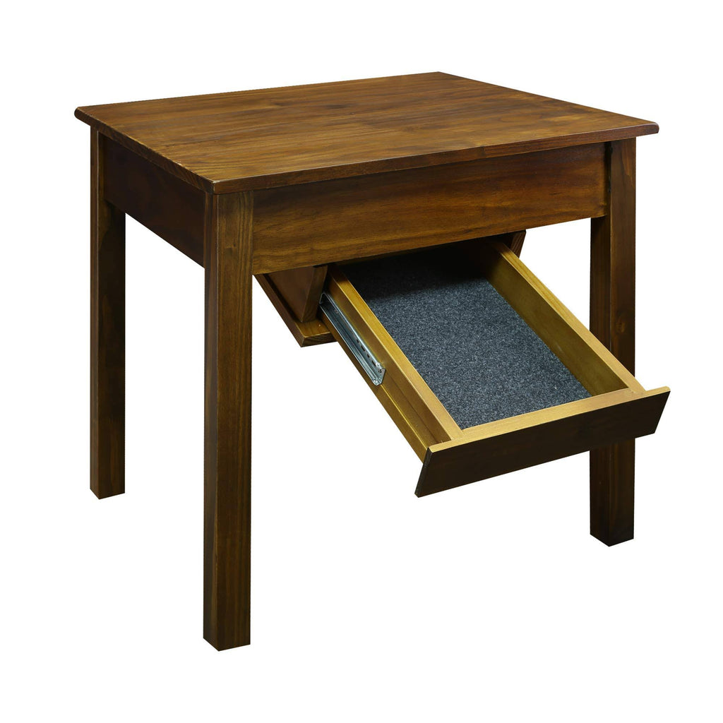 Brown End Table with Concealed Drawer W2775