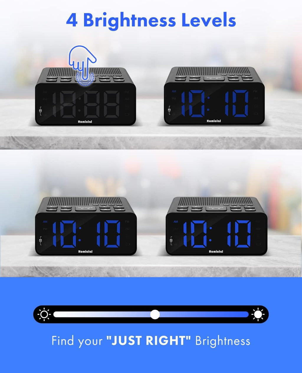 1.4” LED Digital Alarm Clock Radio with AM/FM Radio E38209
