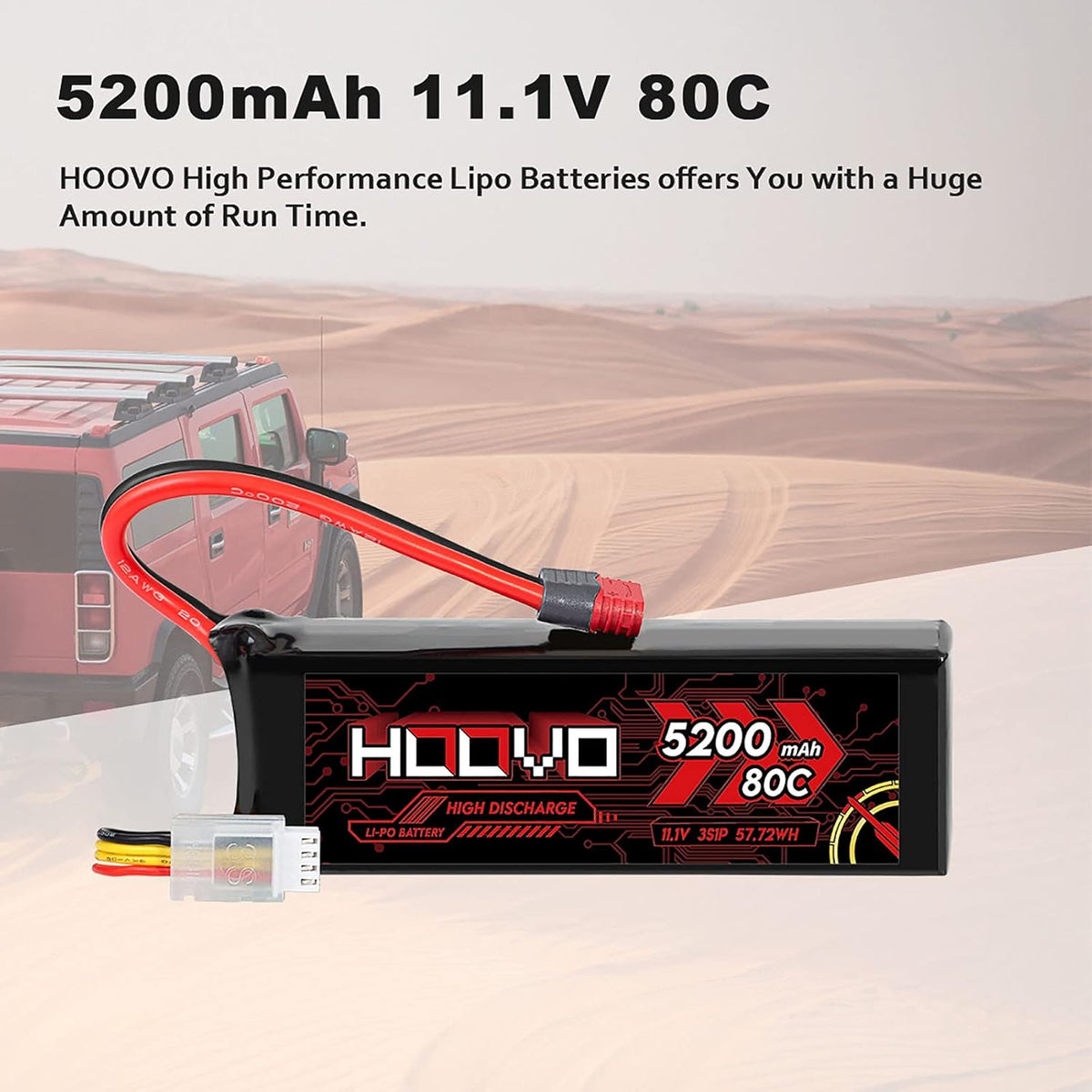 3S 11.1V 80C 5200mAh LiPo Battery with Deans T Plug 2 Packs E1866