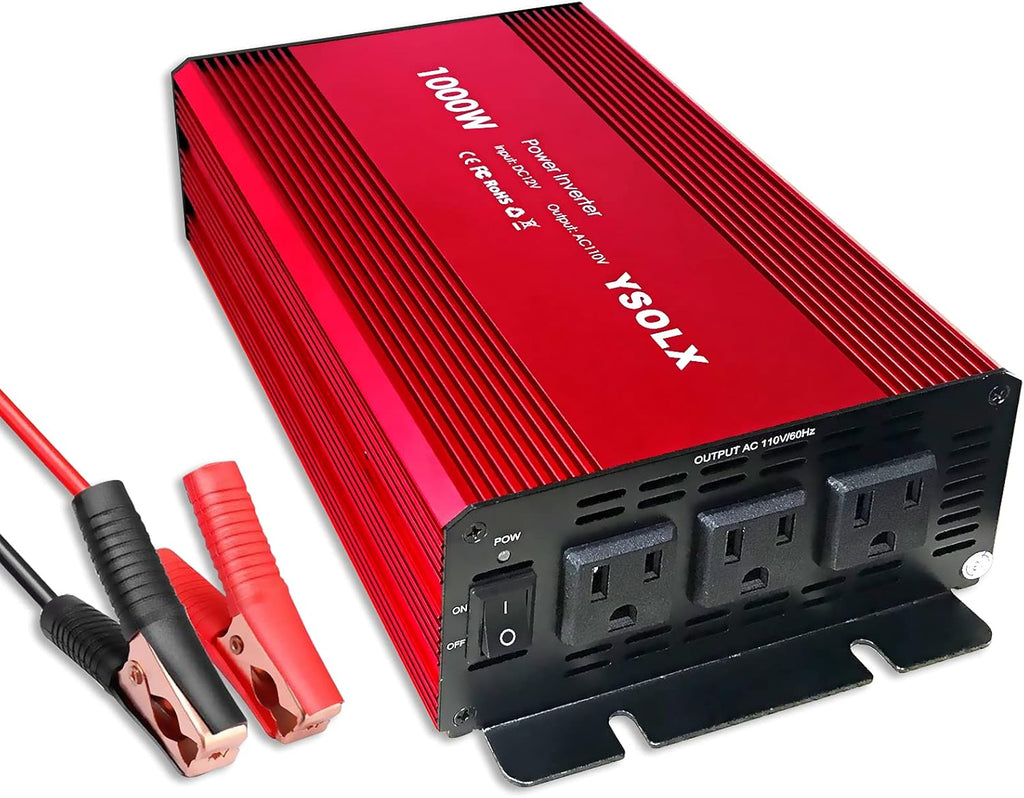 1000W Modified Sine Wave Power Inverter with 3 AC Outlets O894183