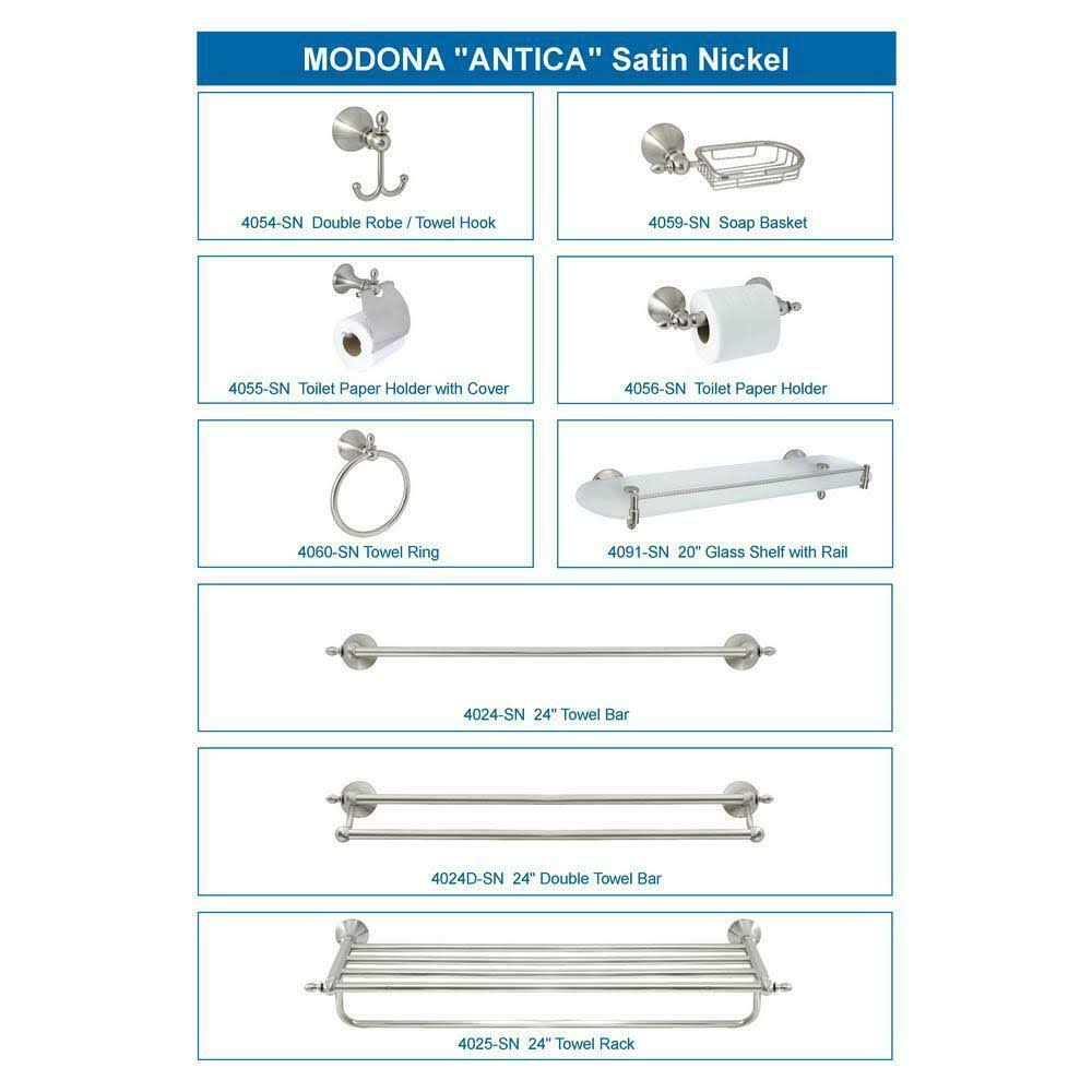 4-Piece Bathroom Accessories Set in Satin Nickel D38371