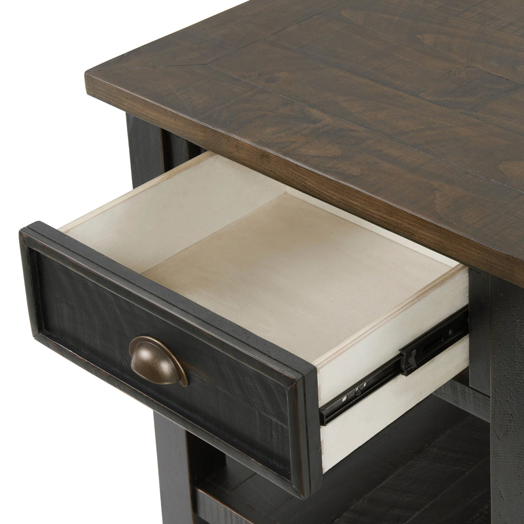 Cream White and Brown End Table J636188