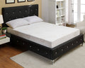 Black PU Leather Tufted King Bed M116709