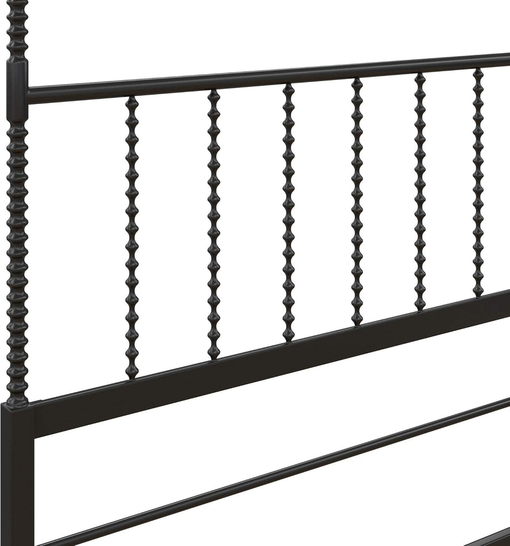 Full Size Metal Canopy Bed Frame in Black L423
