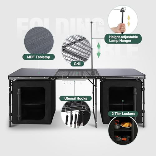 Lightweight Portable Camping Kitchen Table with Sink U395