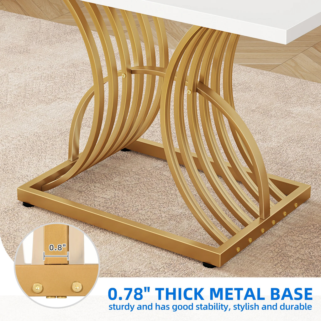 46.9" Gold Rectangular Dining Table P585