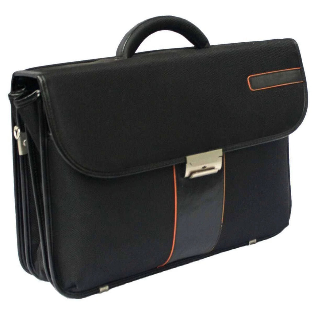 Large Flapover Briefcase - Black I60736