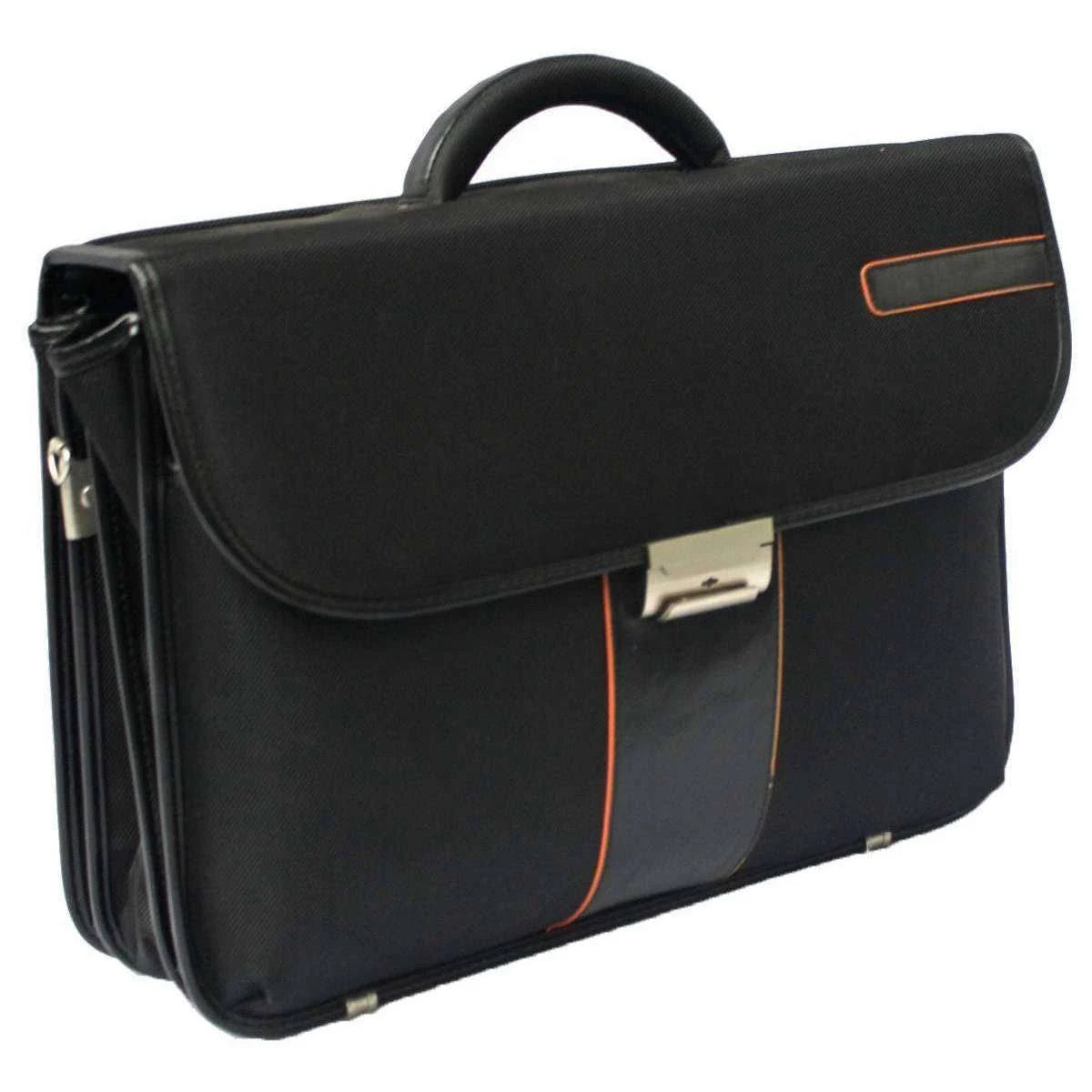 Large Flapover Briefcase - Black I60736
