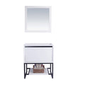 30" Oak Wood and Stainless Steel Cabinet in White Y6471
