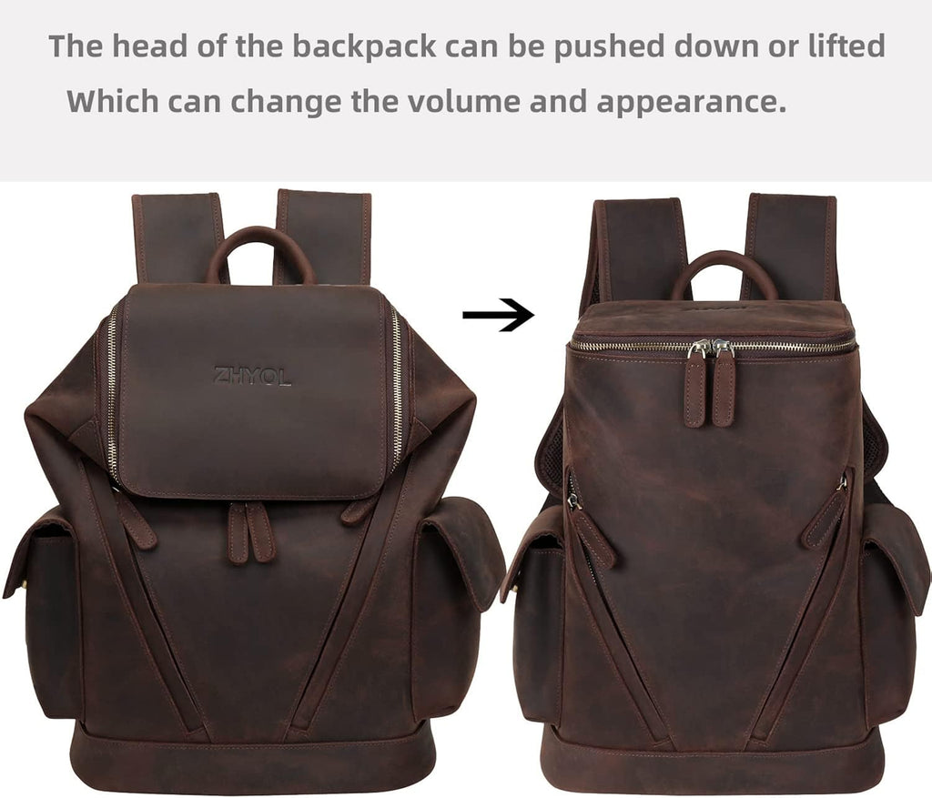Genuine Leather Laptop Backpack O980