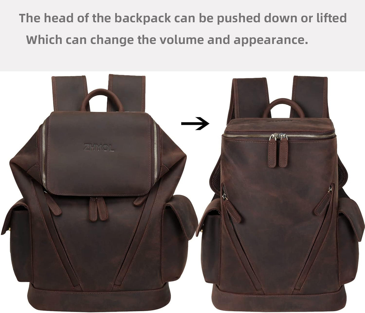 Genuine Leather Laptop Backpack O980