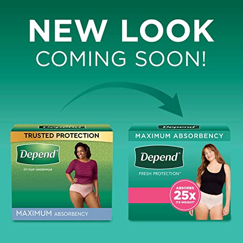 Medium Disposable Incontinence Underwear for Women, Blush, 18 Count E3805