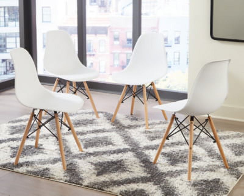 White/Natural Dining Room Side Chair (4/CN) E6475