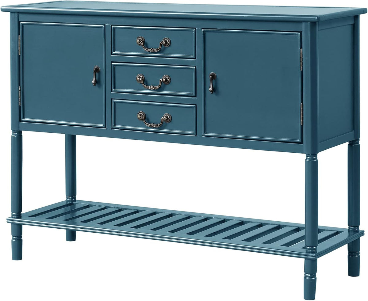 Solid Wood Console Table with 3 Drawers, 2 Cabinet and 1 Shelf G813